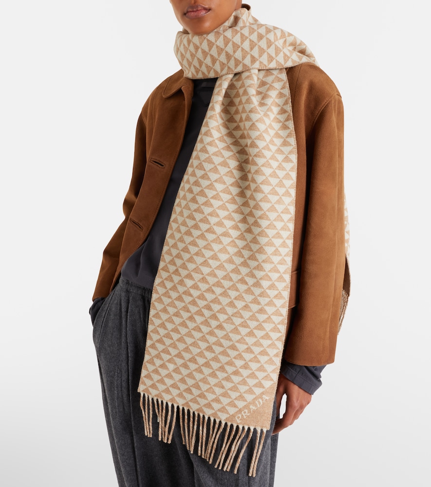 Prada Symbole wool and cashmere scarf