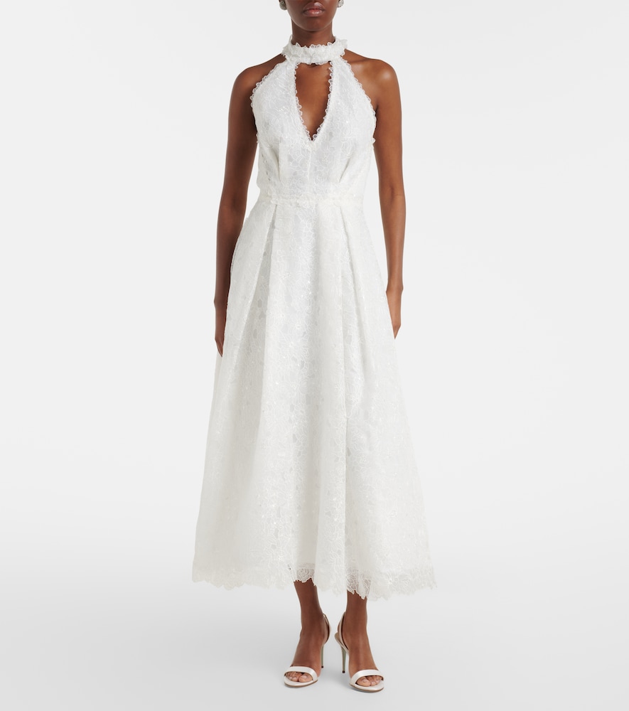 Costarellos Lavinia embroidered organza cocktail dress