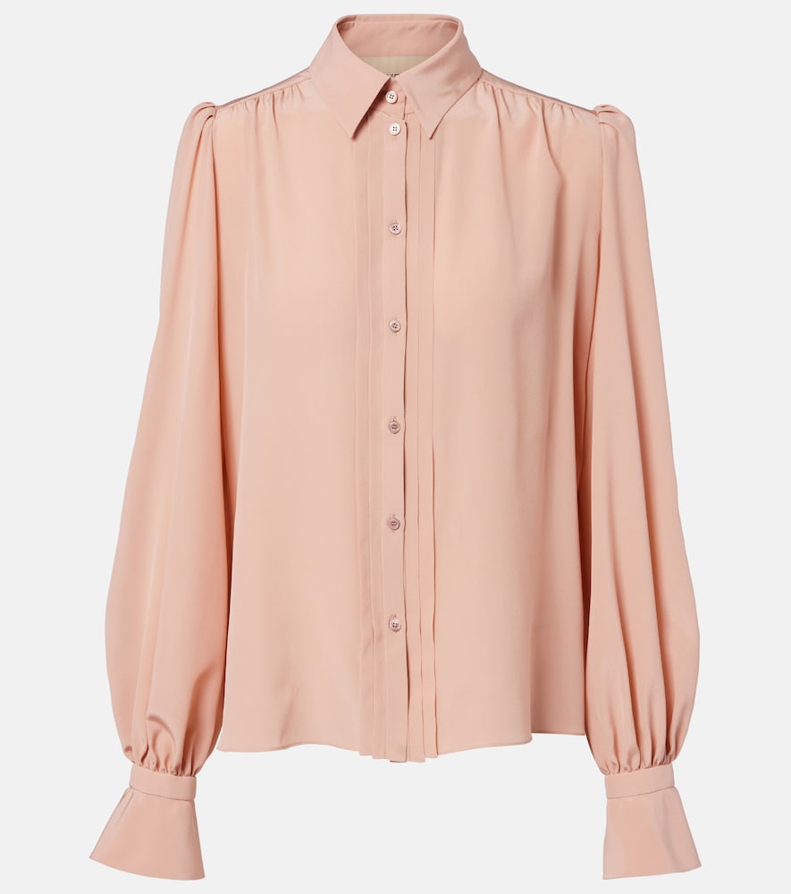 Valentino Donna Blusa In Seta Cr礙Pe De Chine Rosa It Taglia 40- Mytheresa