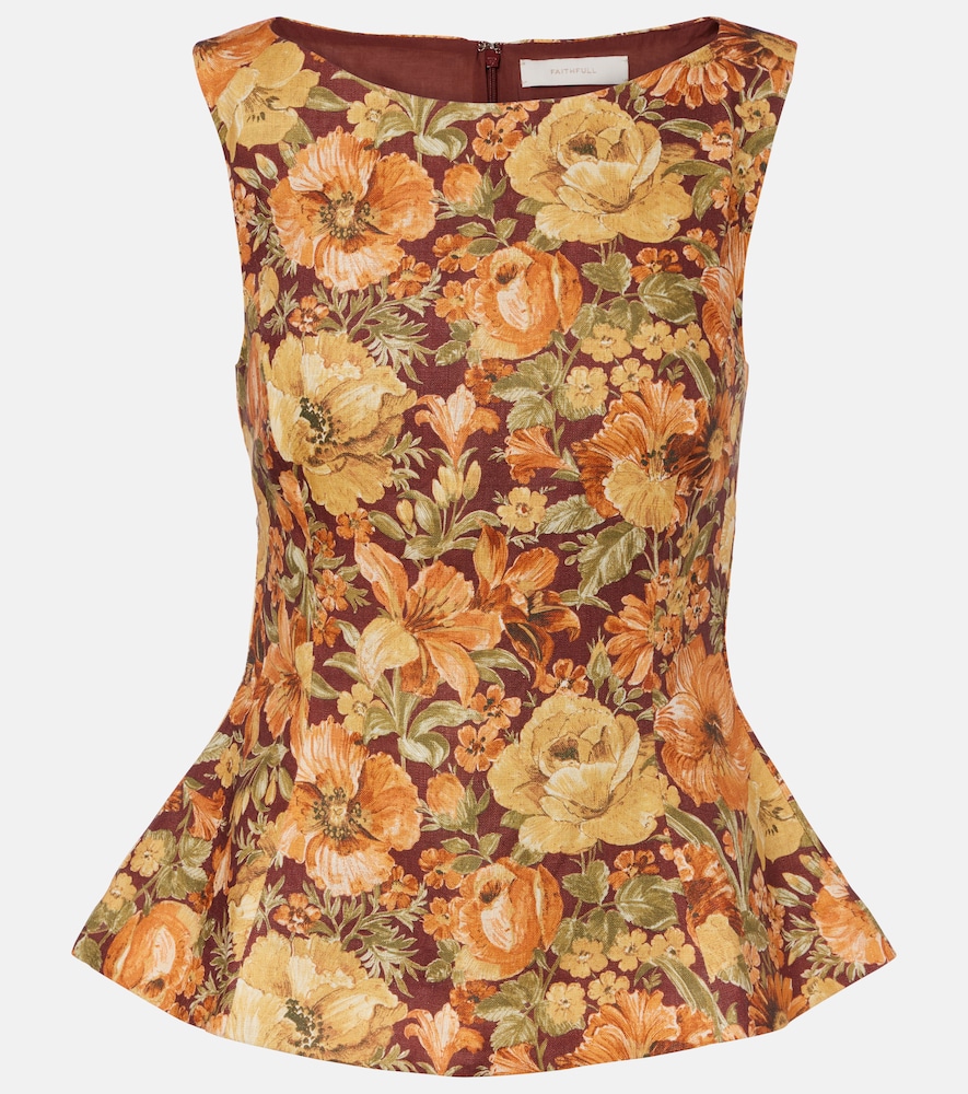 Faithfull Top Ana en lin motif floral 168 €