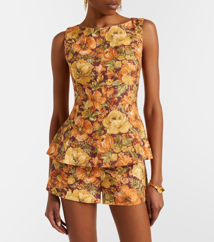 Faithfull Ana floral linen top