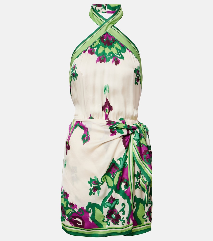 Poupette St Barth Aya printed halterneck minidress