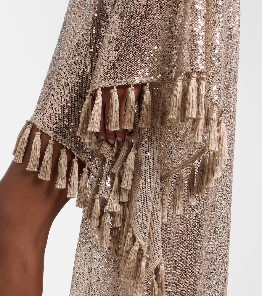  Taller Marmo Taller Marmo Kaftan Trebbia Aus Mesh Mit Pailletten 