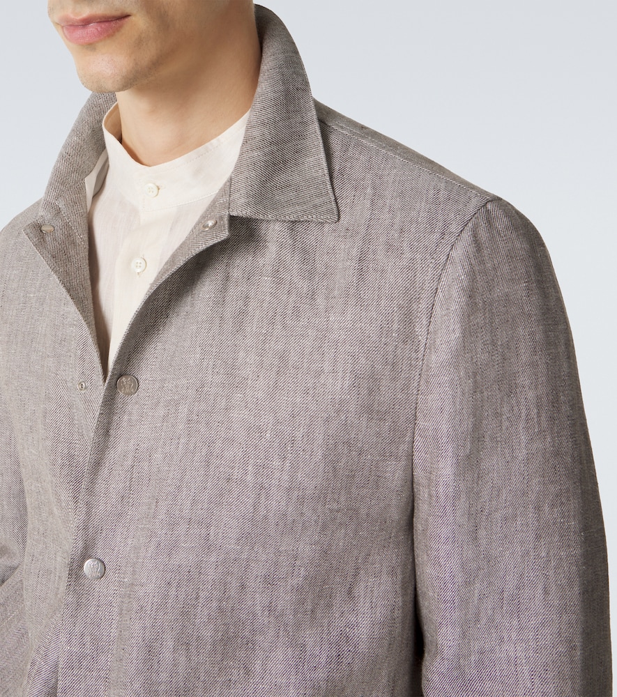  Brunello Cucinelli Brunello Cucinelli Hemdjacke Aus Hanf Und Leinen 