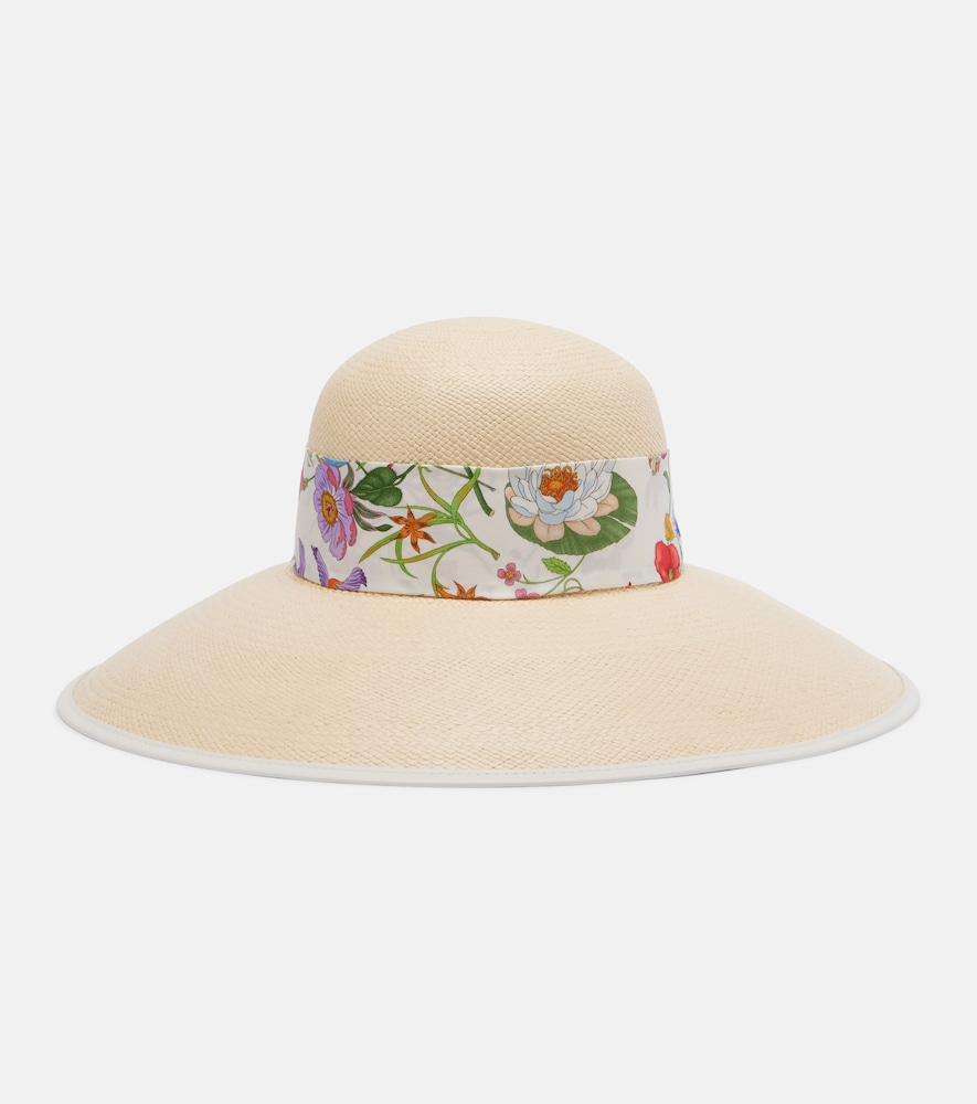 Gucci Floral silk-trimmed sun hat