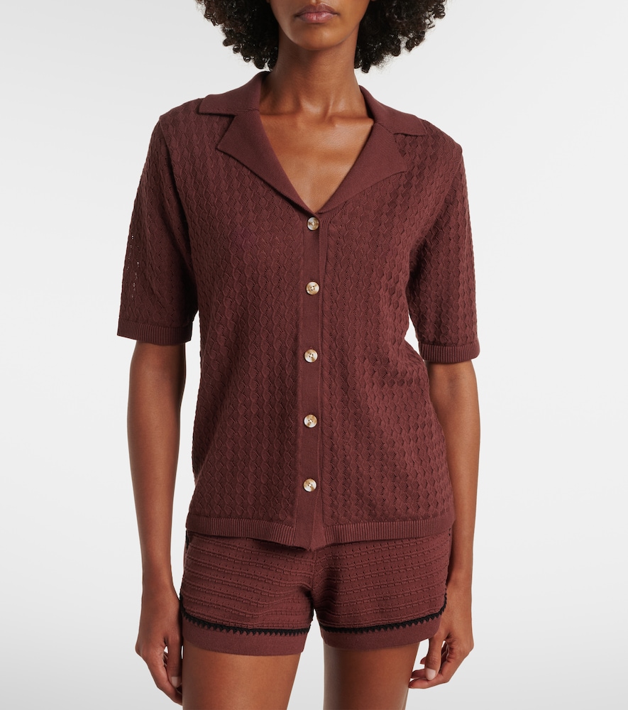 Varley Madelene pointelle cotton shirt | Thumbnail 5