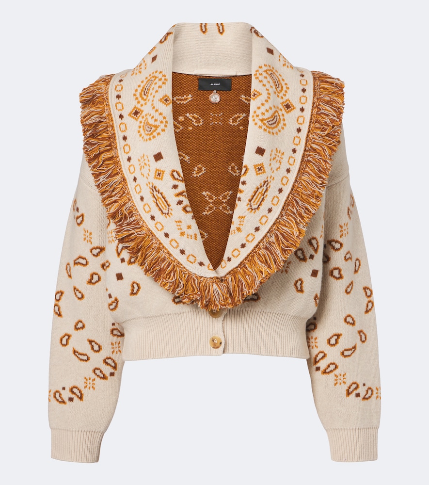Cardigan Bandana in lana e cashmere jacquard