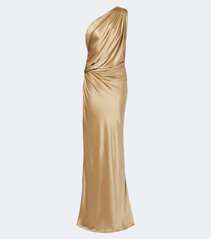 One-Shoulder-Abendkleid aus Seidensatin