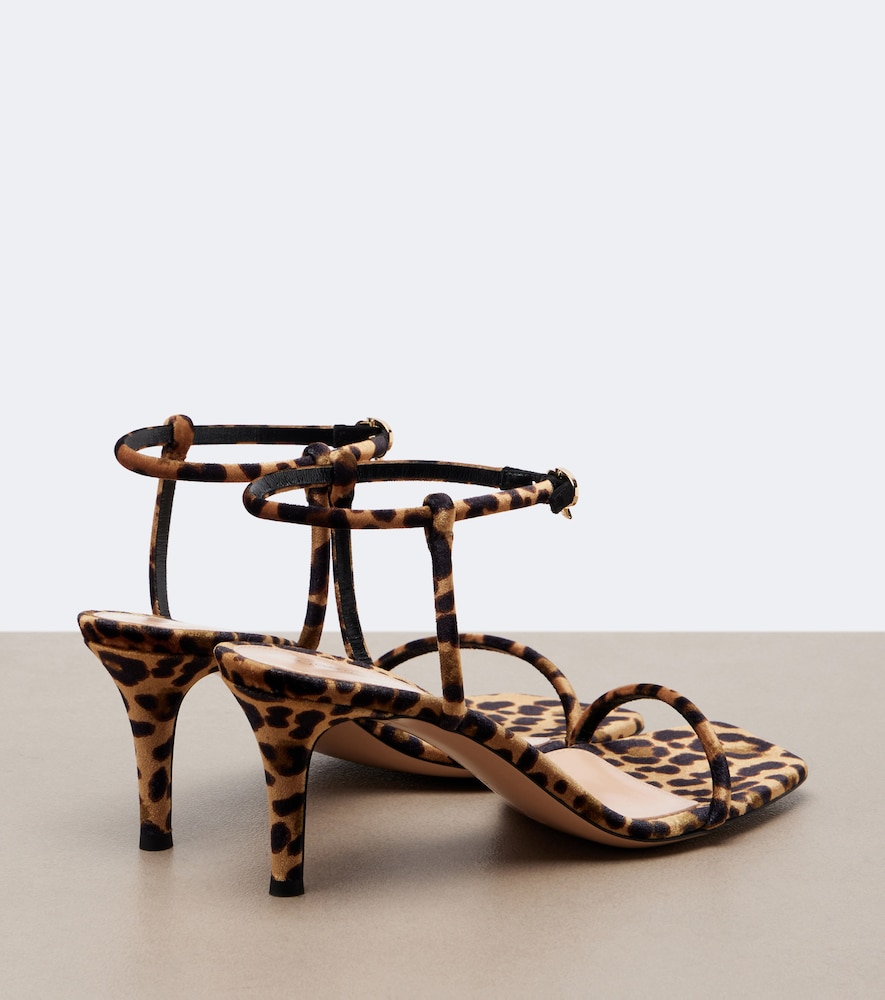 Leopard Print Velvet Sandals