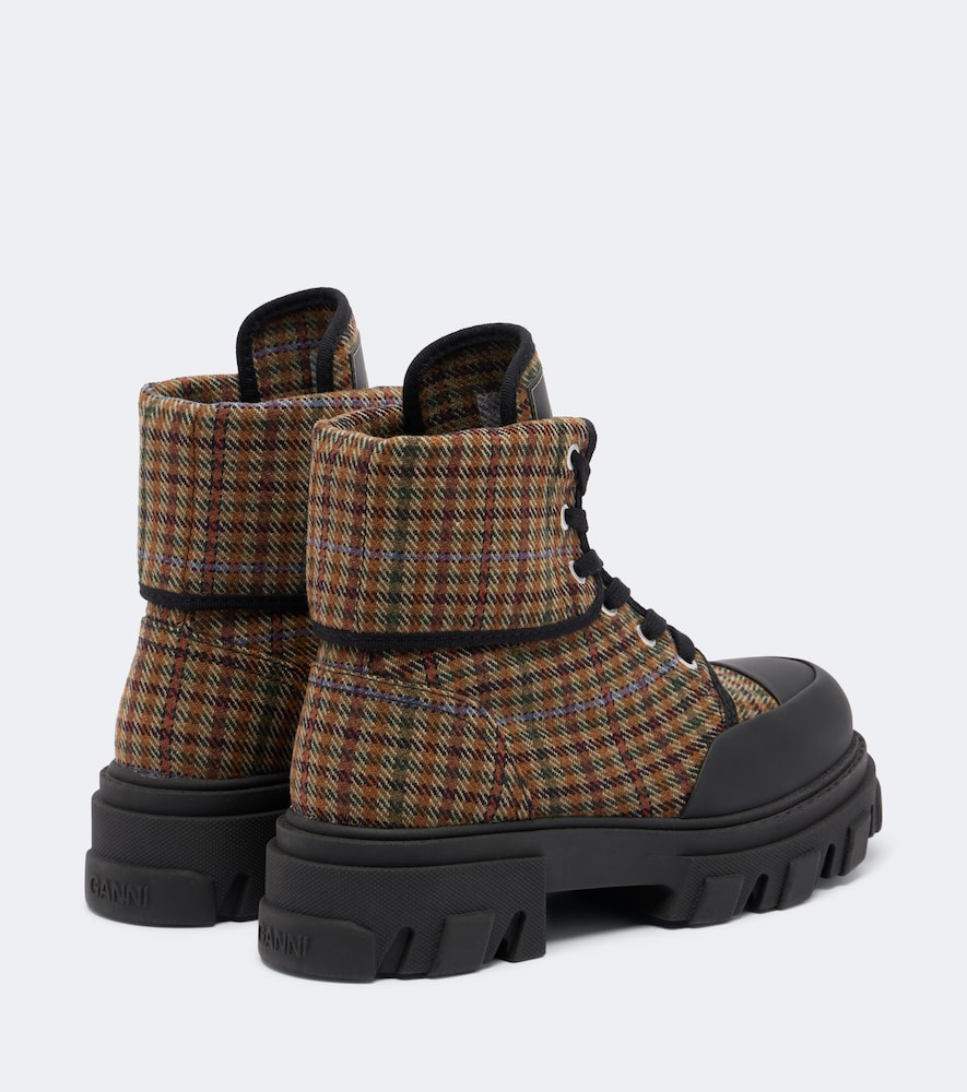 Checked Combat Boots