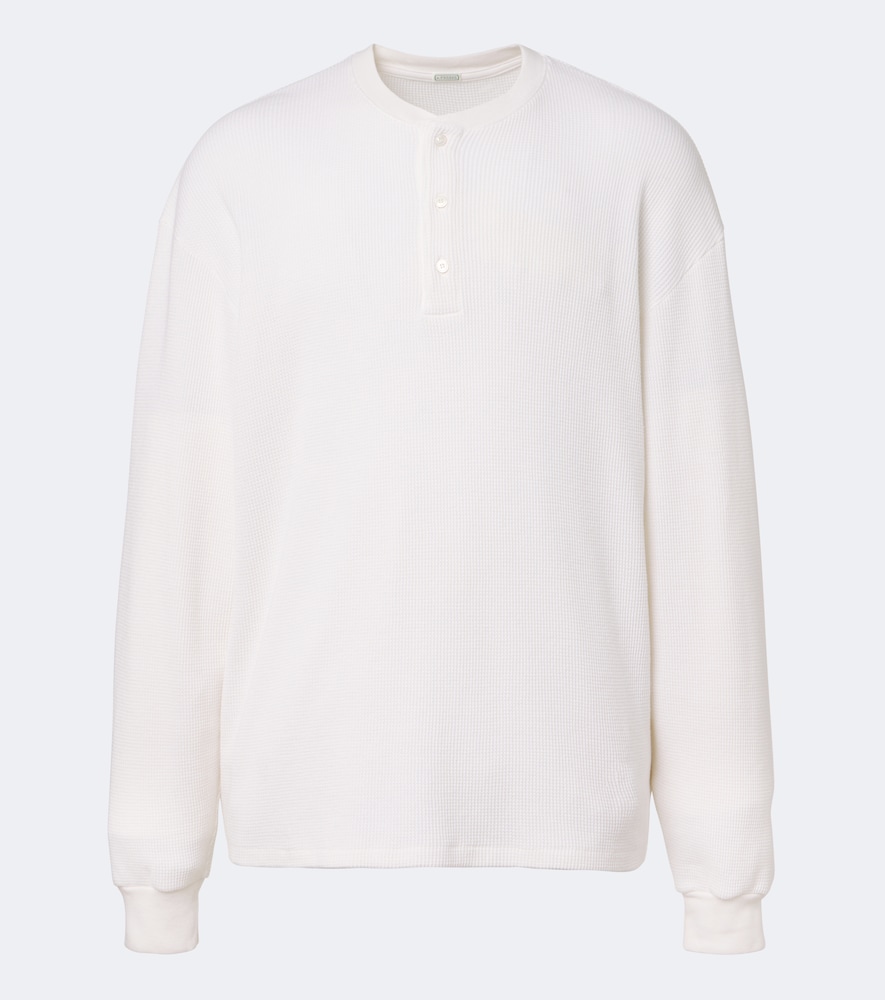 Henley-Shirt aus Baumwolle und Kaschmir