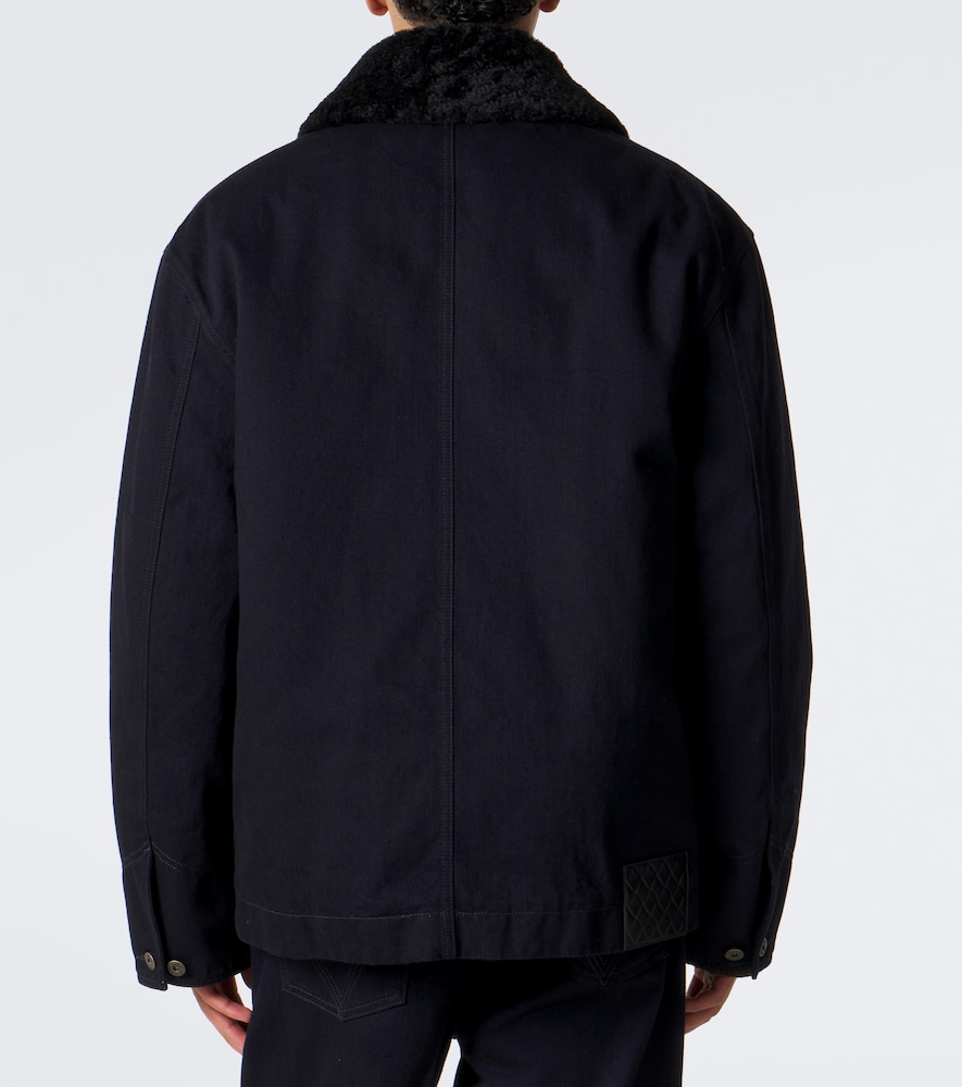 Shearling-Trimmed Denim Jacket