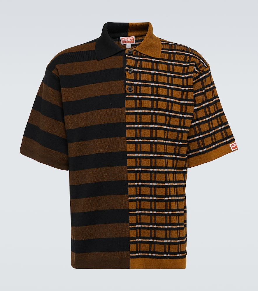 Kenzo Striped wool and cotton polo sweater