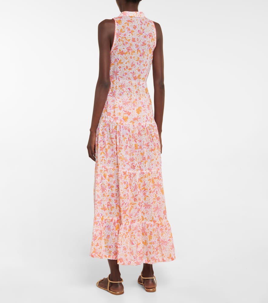 Poupette St Barth Nana Floral Cotton Maxi Dress In Pink Monaco