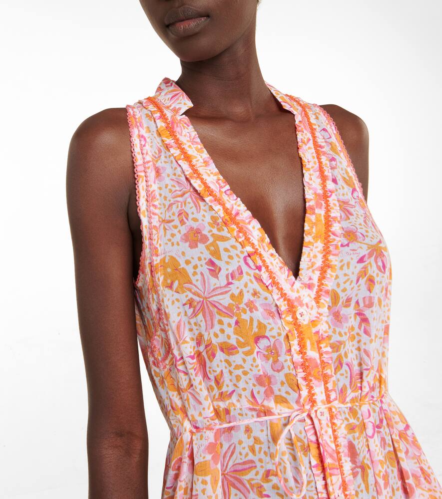 Poupette St Barth Nana Floral Cotton Maxi Dress In Pink Monaco