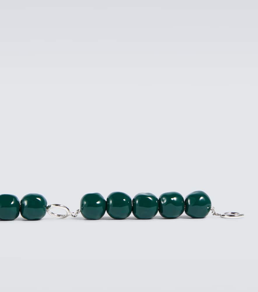 Shop Jil Sander Beaded Necklace In Green