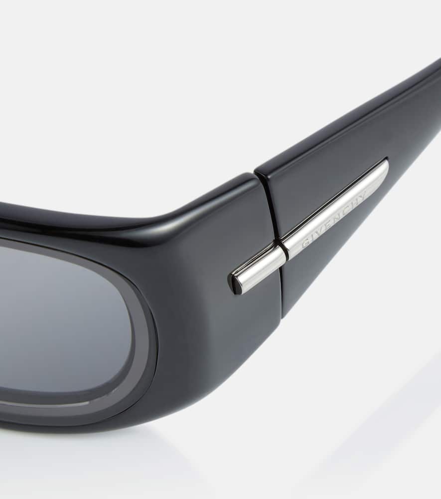 Givenchy Rectangular Acetate Sunglasses In Shiny Black / Smoke