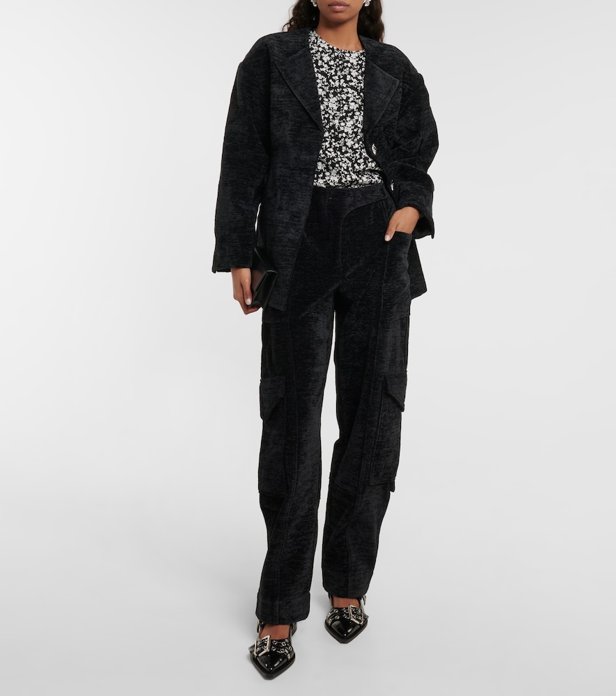  Ganni Ganni High-rise-hose Aus Chenille 