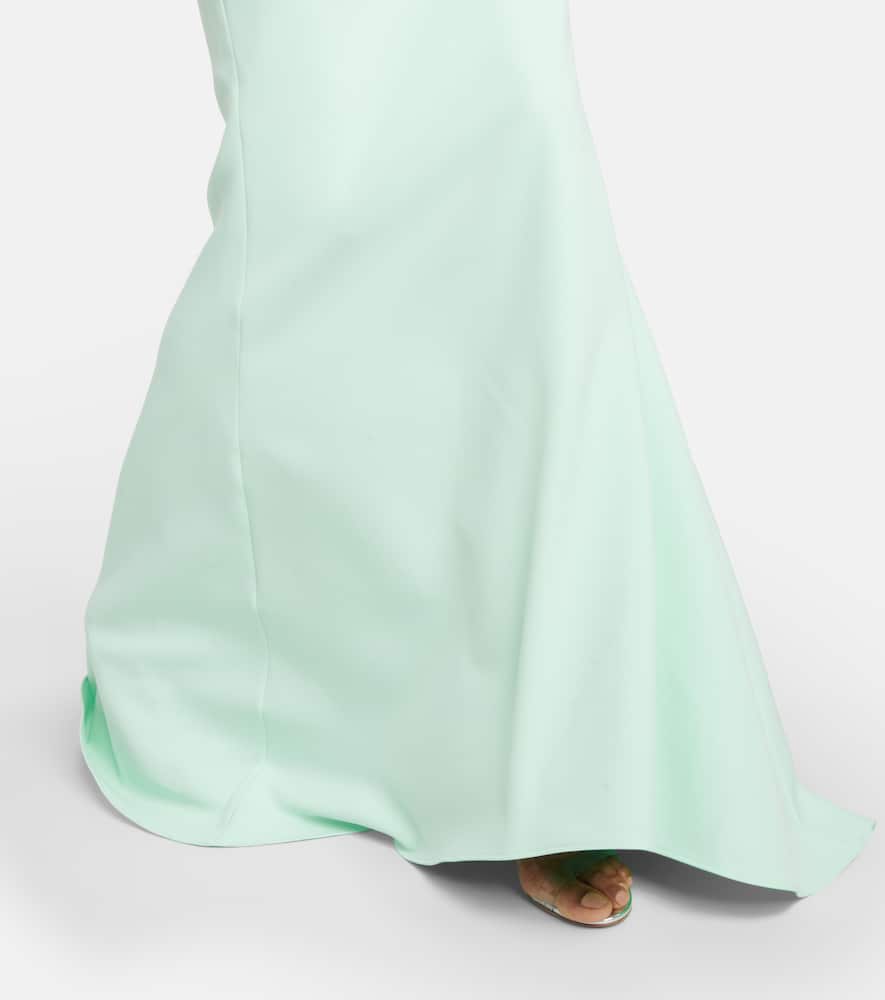 Safiyaa Caped Crêpe Gown In Green