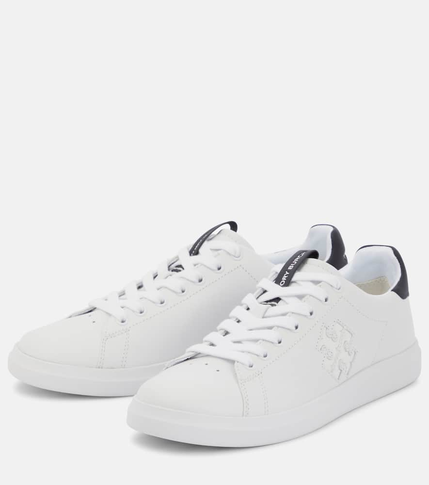 Shop Tory Burch Howel Court Leather Sneakers In White