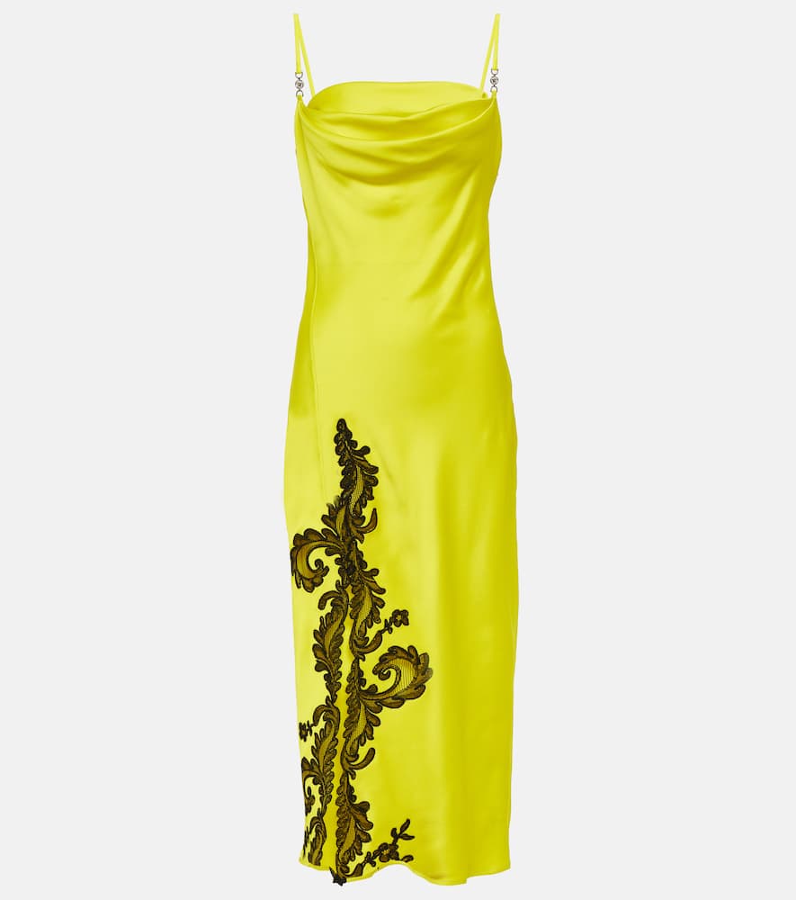 Versace Barocco lace-appliqué slip dress