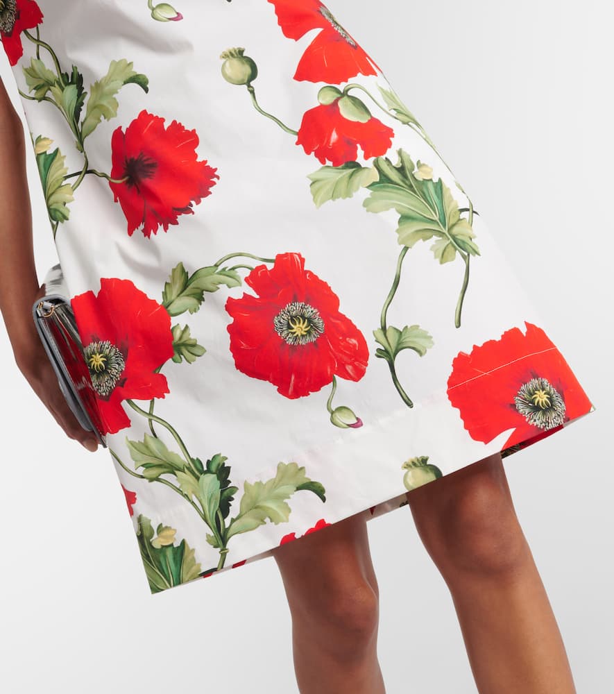 Oscar De La Renta Floral Cotton-blend Minidress In Multicoloured