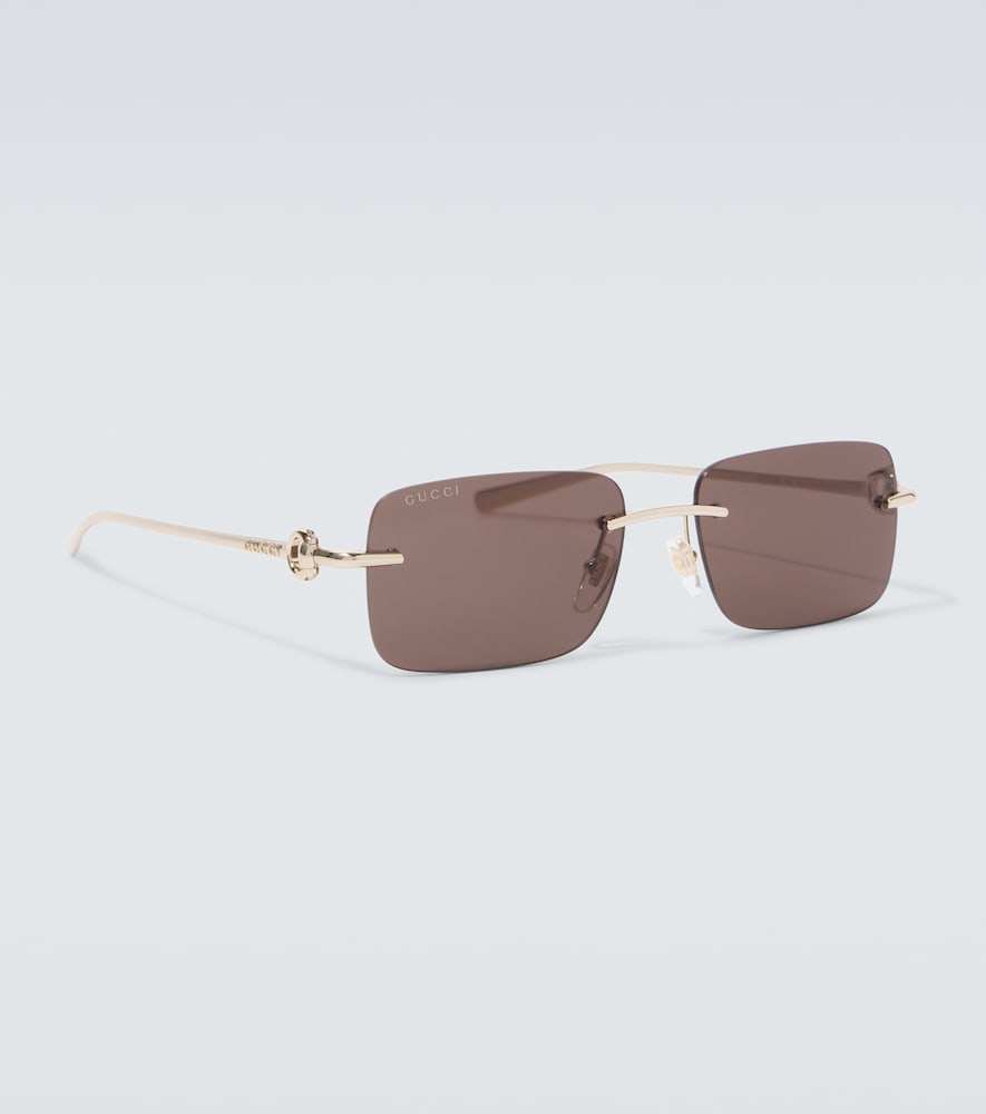  Gucci Gucci Horsebit Rectangular Sunglasses 