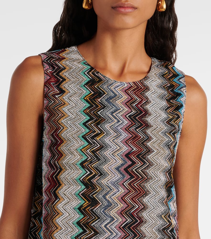 Missoni Chevron Metallic Mini Shift Dress In Multicoloured