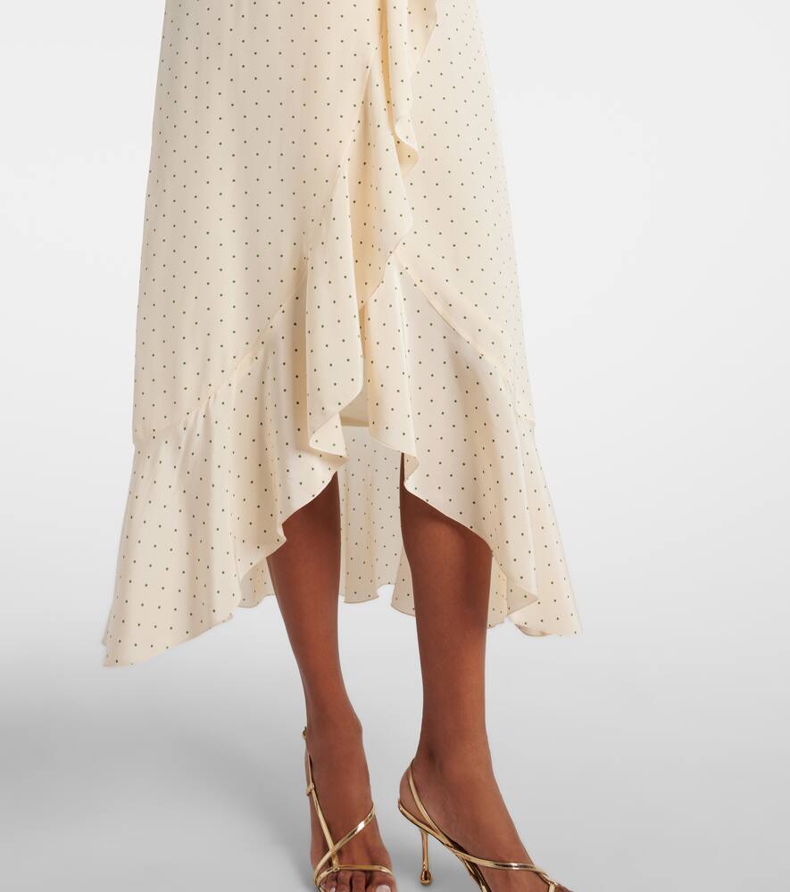 ALESSANDRA RICH POLKA DOT SILK WRAP DRESS