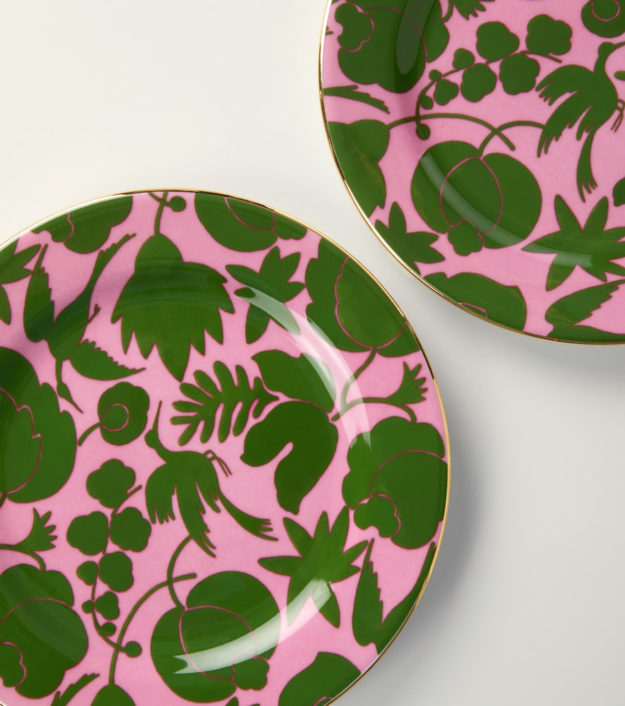  La Doublej La Doublej Set Wildbird Rosa Aus Zwei Desserttellern 