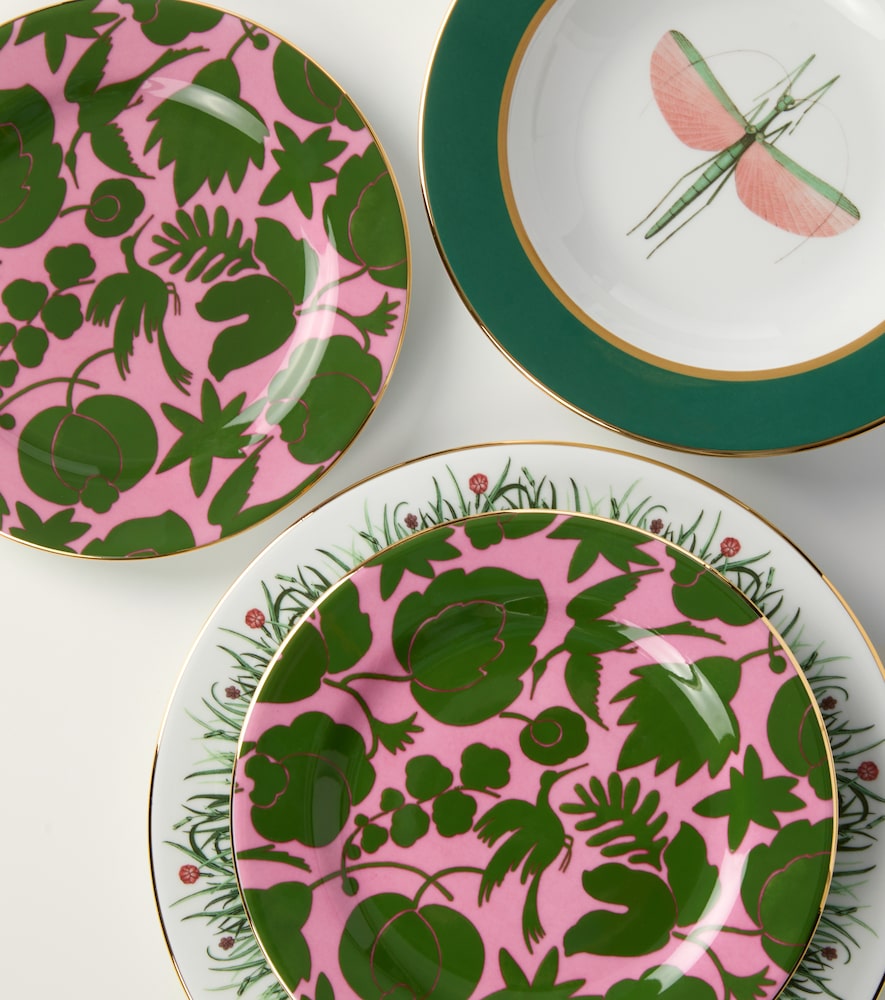  La Doublej La Doublej Set Wildbird Rosa Aus Zwei Desserttellern 