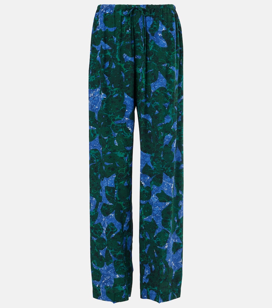 Dries Van Noten Multicolor Printed Pants In Green