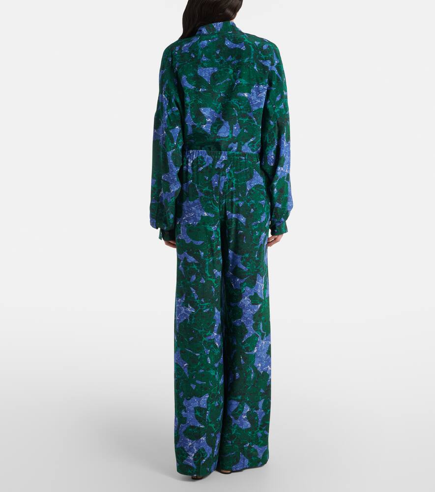 Dries Van Noten Multicolor Printed Pants In Green