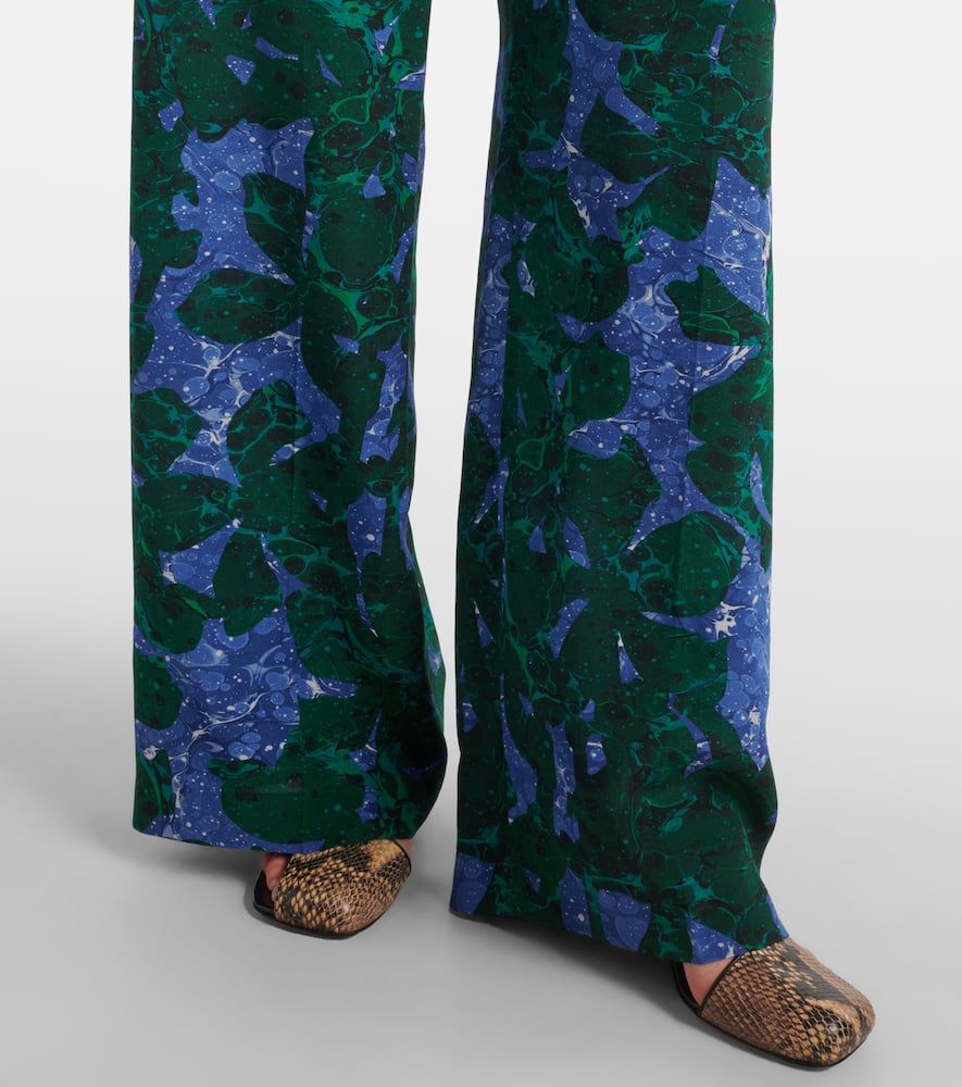Dries Van Noten Multicolor Printed Pants In Green