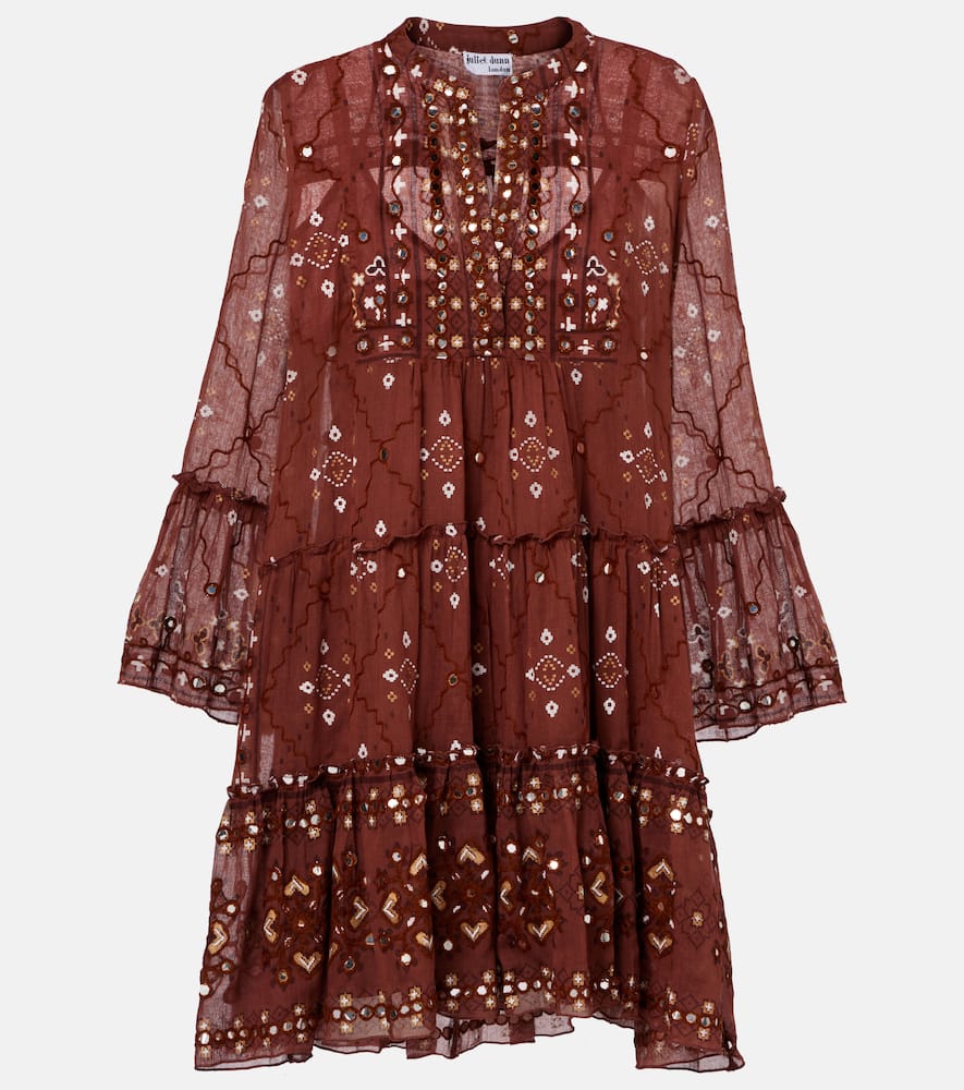 Sequined cotton minidress