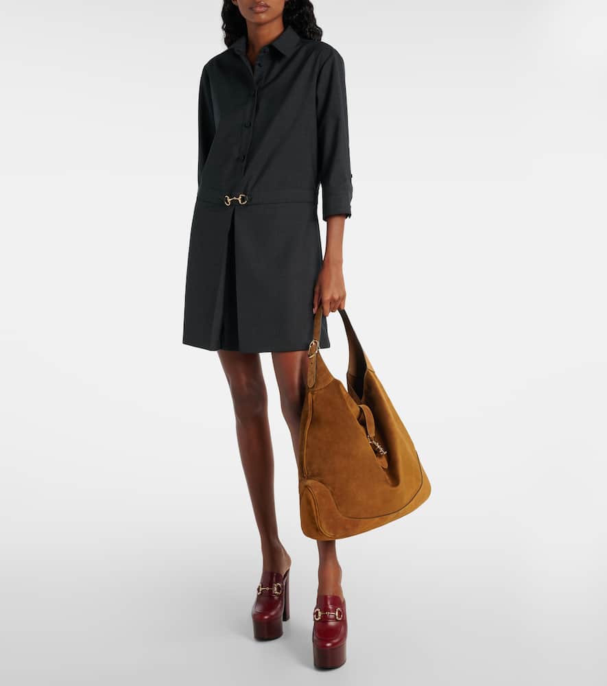 Gucci Jackie 1961 Large Suede Tote Bag In Brown