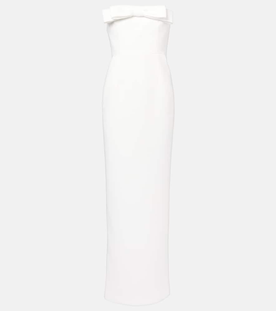 Bridal bow-detail crêpe cocktail dress