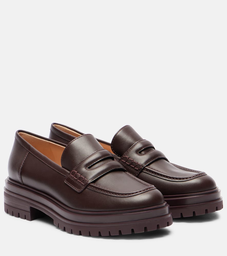 Leather penny loafers