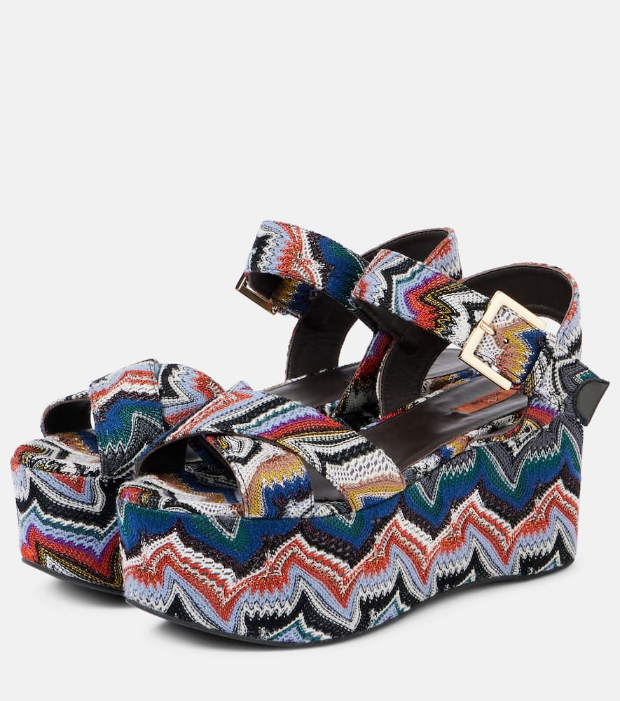 Missoni Julia Raschel Lamé Platform Sandals In Multi