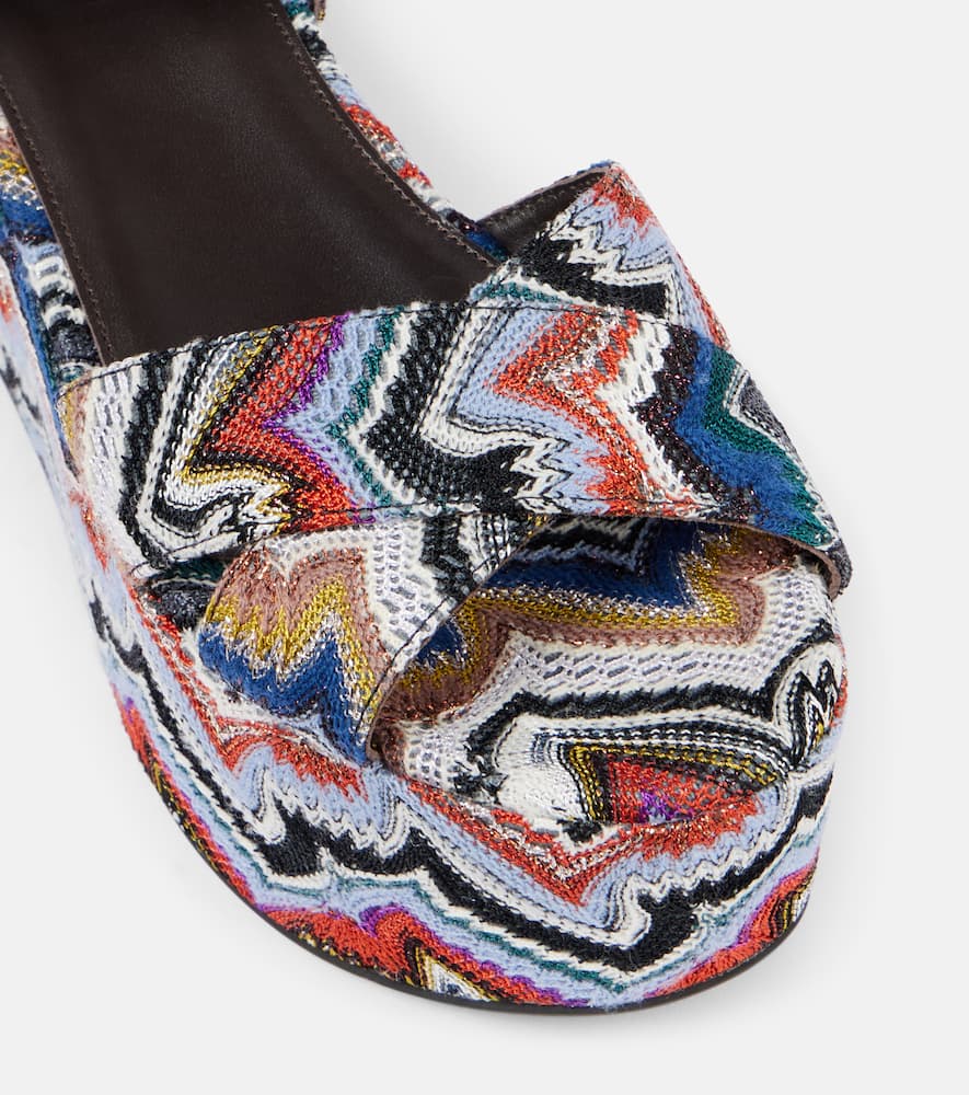 Missoni Julia Raschel Lamé Platform Sandals In Multi