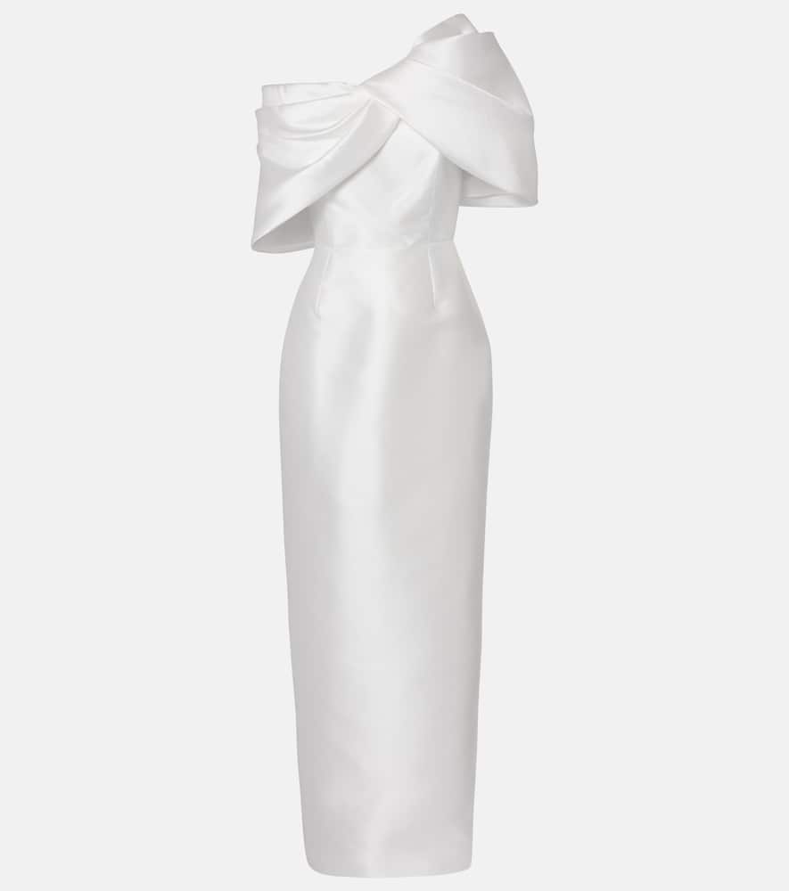 Bridal Davina asymmetric draped satin gown
