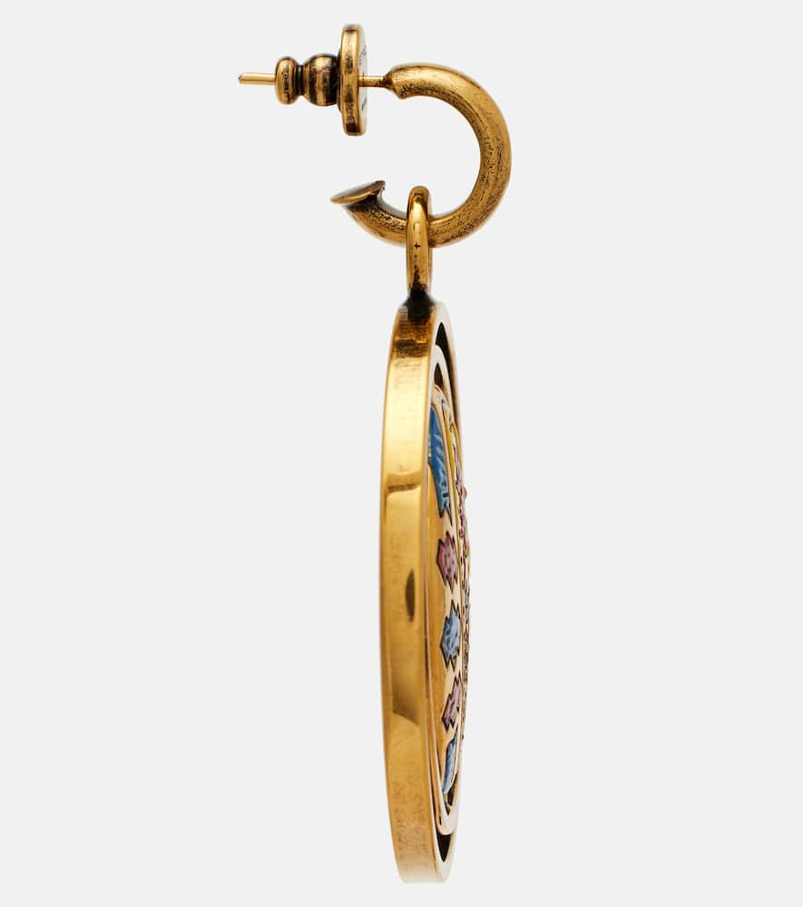 Etro Paisley Button Drop Earrings In Gold