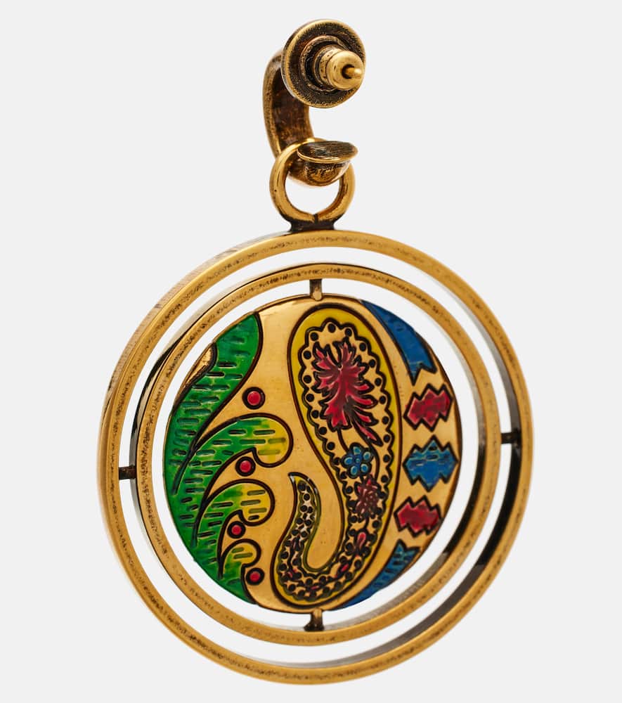 Etro Paisley Button Drop Earrings In Gold