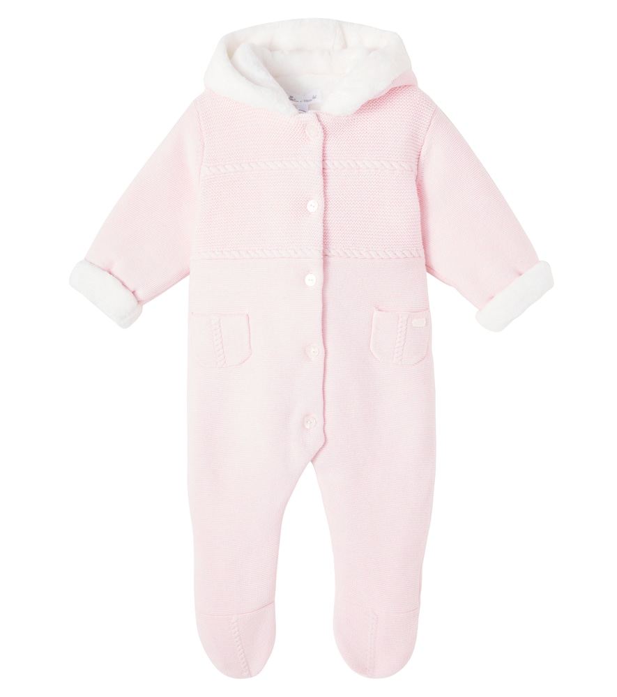 Tartine Et Chocolat Baby Knitted Cotton, Wool, And Cashmere Onesie In Pink