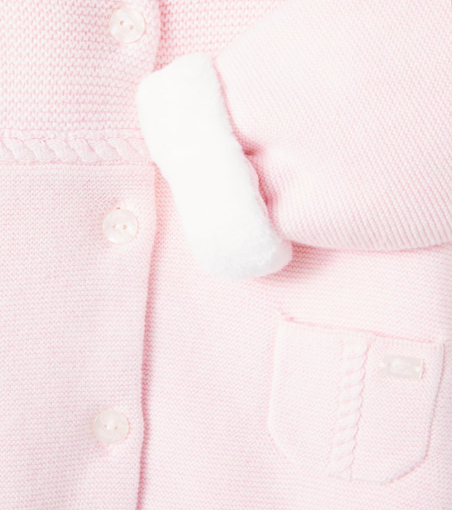 Tartine Et Chocolat Baby Knitted Cotton, Wool, And Cashmere Onesie In Pink