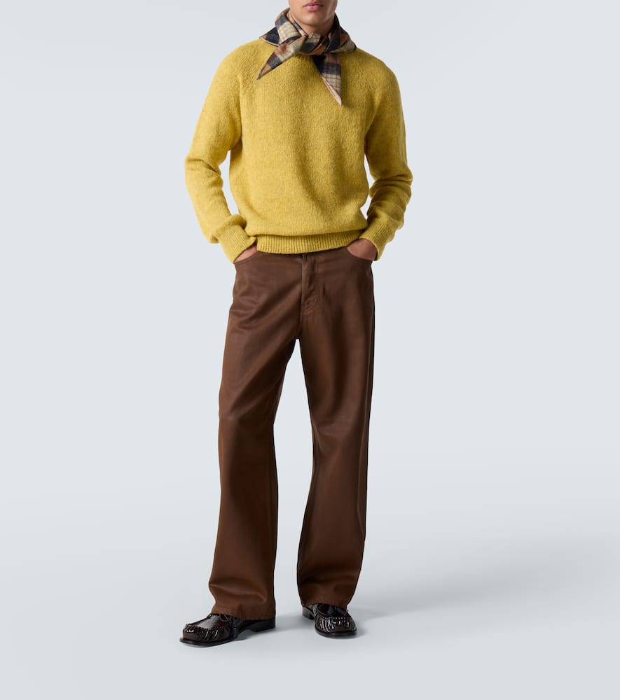Dries Van Noten Alpaca And Wool-blend Sweater In Yellow