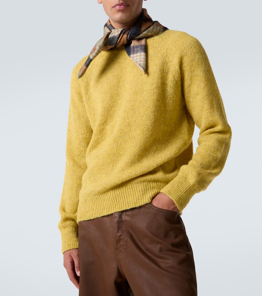 Dries Van Noten Alpaca And Wool-blend Sweater In Yellow