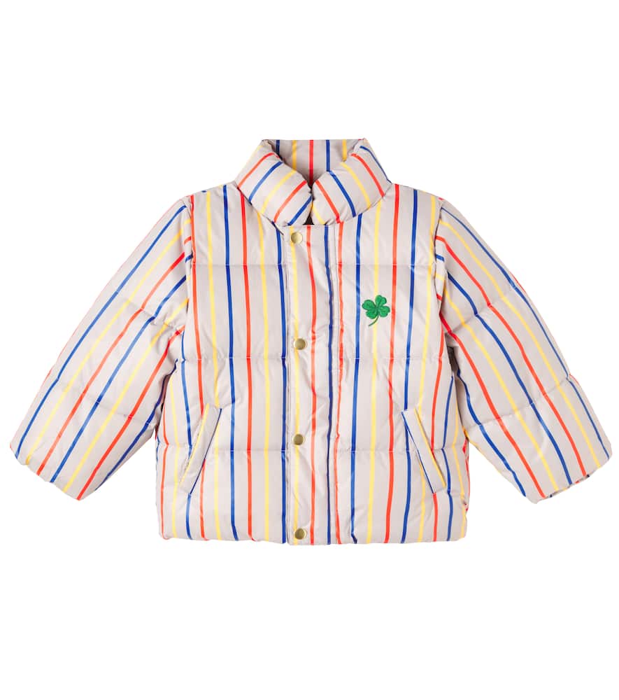 Mini Rodini Kids' Clover Striped Puffer Jacket In Multi