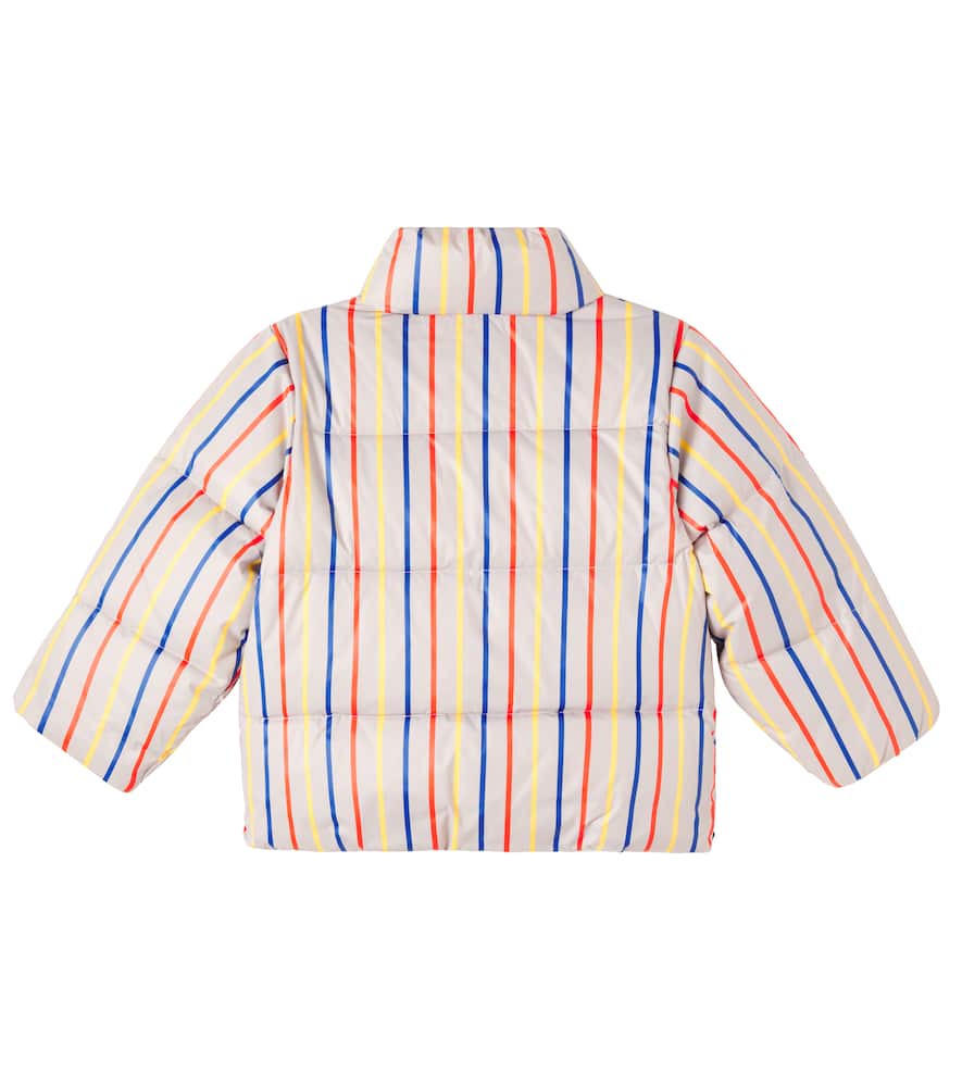 Mini Rodini Clover Striped Puffer Jacket In Multi
