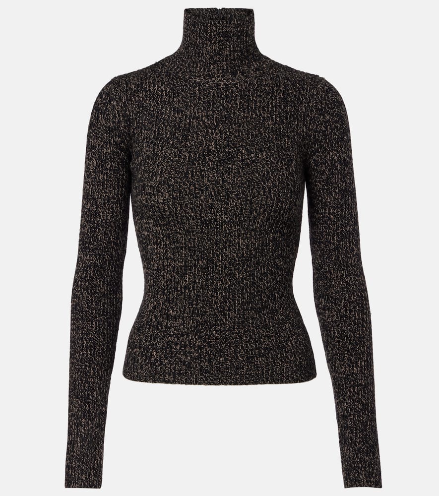 Max Mara Wool And Cashmere-blend Turtleneck Sweater In Black
